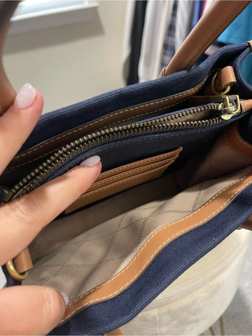 BRAND NEW NEVER USED Michael Kors Navy and Tan Women's Bag